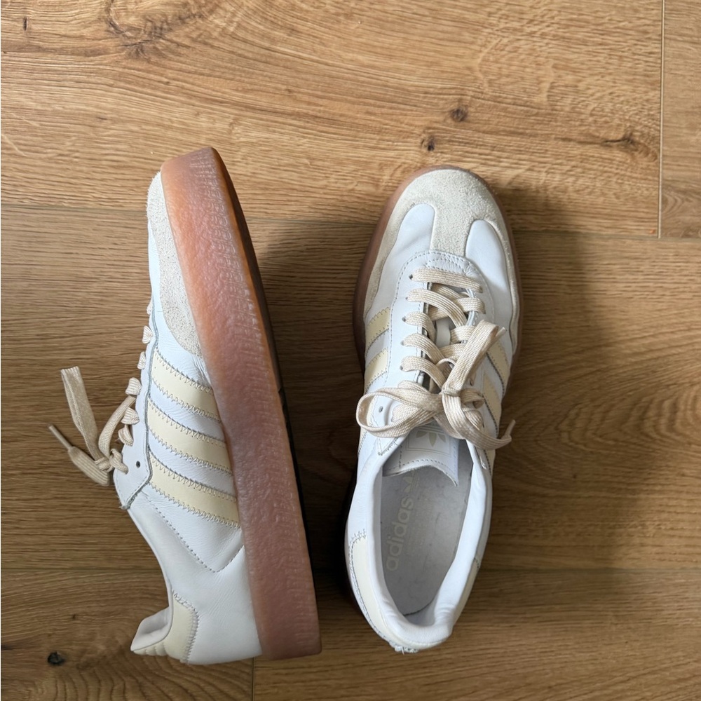 adidas Women's White & Cream samba platform Sneakers - Picture 2 of 4